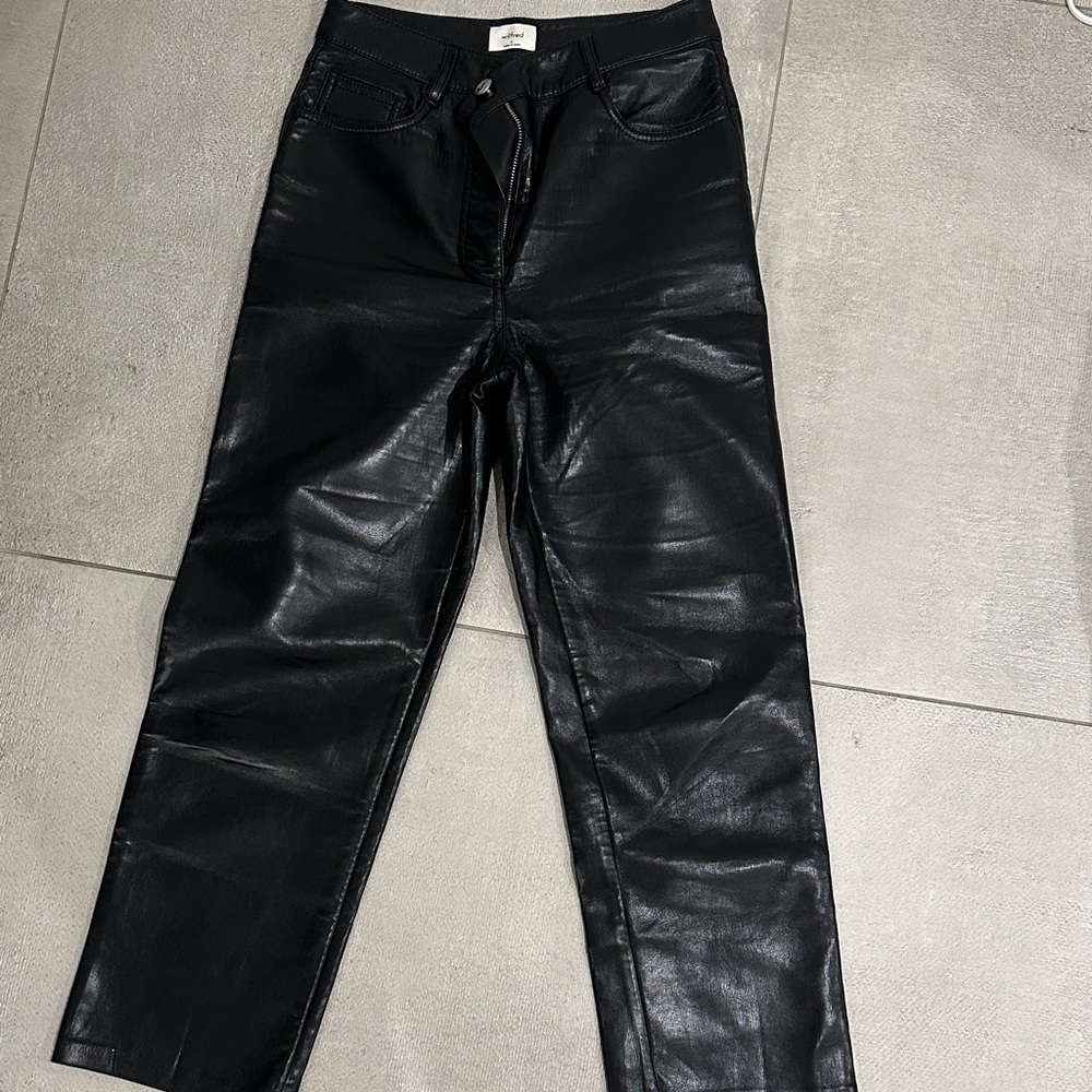 Aritzia Melina Black Leather Pants